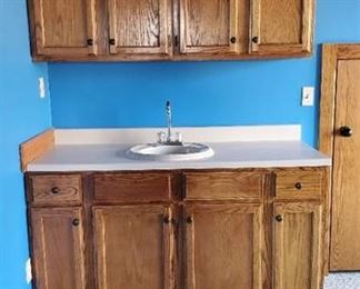 Bottom and Top Cabinets With Sink
