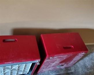 Red Washer and Dryer Pedestals