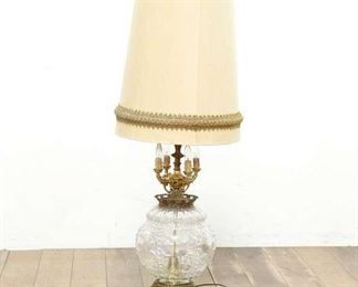 Vintage Large Aurora Clear Glass Table Lamp 