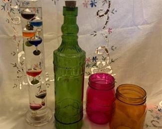 Colored Glass and Galileo Thermometer