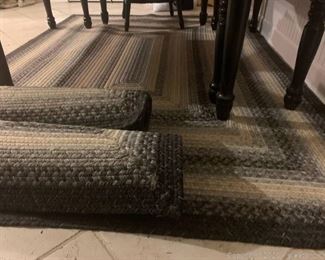 Cool Tone Woven Area Rug with Matching Runners