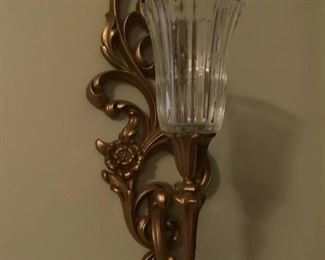 Pair of Scroll Leaf Wall Sconces