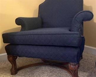 Upholstered Camel back Arm Chair