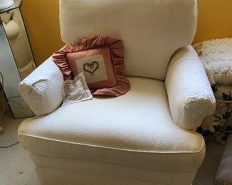 White upholstered armchair - $35