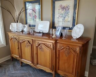 buffet purchased in Paris at the flea markets, matching table with 6 chairs