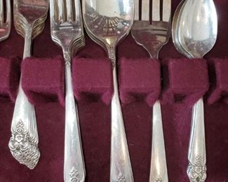 Prestige, plate, flatware.  Service for 8 with many extra matching pieces 