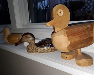 Ducks, carved ducks