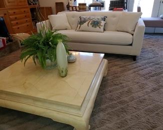 Walter E. Smith, matching sofas  great condition.  Contemporary, coffee table, marble finish 
