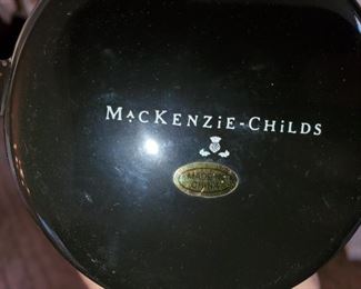 MacKenzie Childs, matching metal mugs