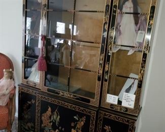 Black Lacquer Cabinet, Asian Style 