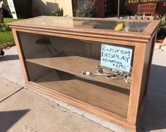 Custom jewelry display case... Top lifts up, built in wheels for easy moving, also has lights inside!
