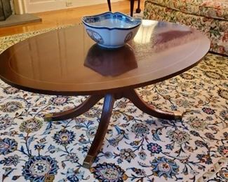 Inlaid Coffee Table.  Bowl from Shreve Crump and Lowe