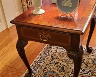 Inlaid ball and claw foot end table (Town Antique) Wedgewood