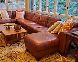 Wonderful Leather Sectional in several sections