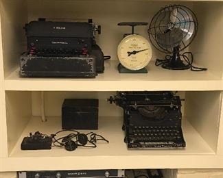 vintage! typewriter, Penny scale, Fan Telegraph...