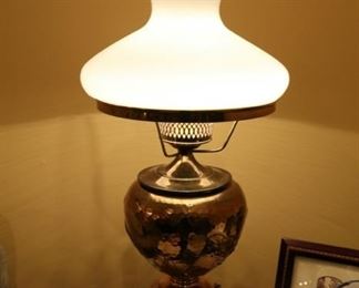 Antique brass globe lamp