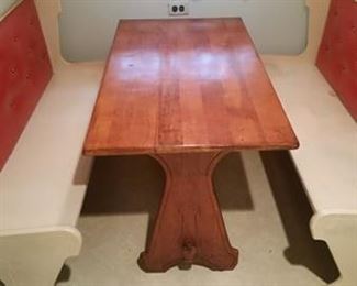 Table and banquette seats