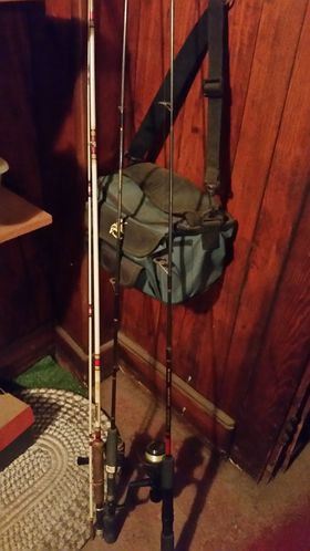 Fishing poles and other equipment