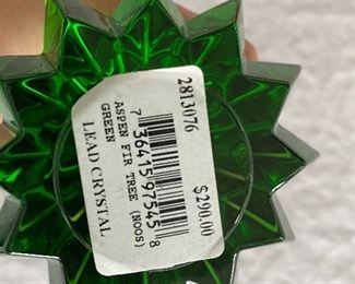 NEW IN BOX WITH TAGS
BACCARAT GREEN CRYSTAL "ASPEN FIR TREE" CHRISTMAS TREE