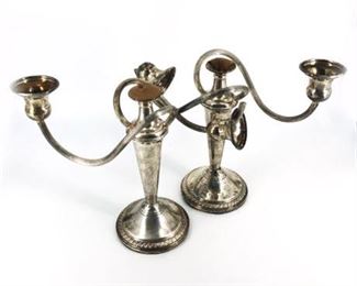 Pair Of Weighted Sterling Silver Candle Sticks