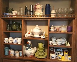 Coffee Cups, Glasses, Pitchers, Cookie Jar