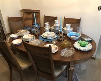 Dining Table & Chairs, China Set, Glassware