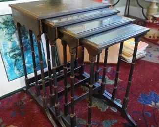 Antique chinoiserie nesting tables