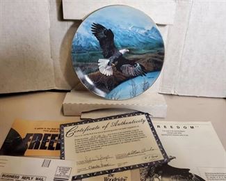 Freedom Eagle Decorative Plate. By Charles Frace. with Certificate of Authenticity