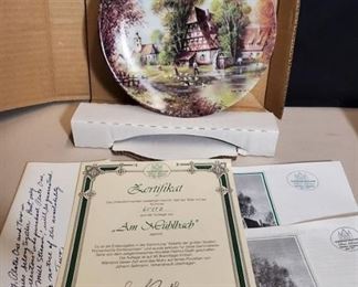Decorative Plate with West Germany Certificate.