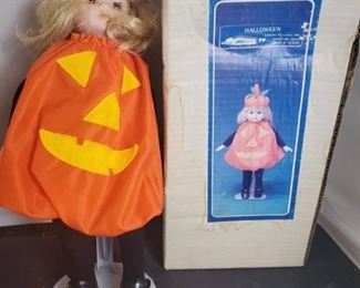 Halloween House of Loyd. Porcelain Girl in Pumpkin Costume