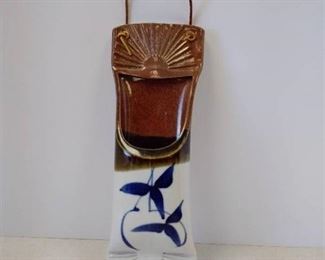 Ceramic glazed fireplace match holder