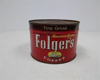Folger's vintage coffee tin unopened