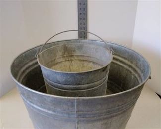 Galvanized tub and bucket