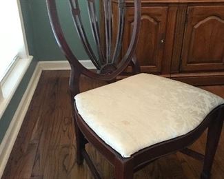 Lovely Solid Mahogany Sheraton Style Shield Back Dining Chairs (6)