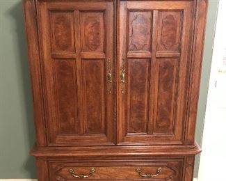 Thomasville Solid Burl Wood Armoire