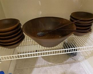 Wooden salad bowls