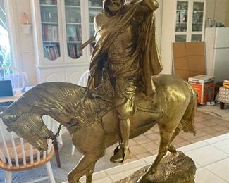 I. Bonheur Arabian man on on horse Gilted Bronze