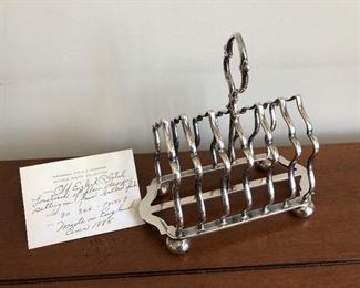 antique English silverplate toast rack - late 19th century from Marshall Field & Co