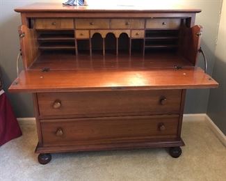 Stickley cherry Butler Chest or Desk with tiger maple interior drawers
