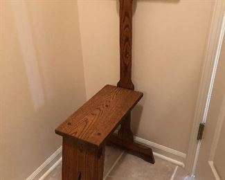 vintage oak valet bench