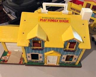 vintage Fisher Price Play Family House with people and furniture - this sale has loads of Fisher Price vintage toys including accessories - all clean and ready for play!