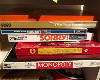 selection of vintage and newer board games