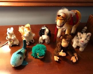 vintage Steiff collection - ALL SOLD EXCEPT HORSE - many missing ear buttons