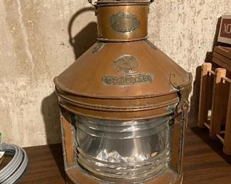 antique maritime lantern Pickering & Haldanes Steam Trawling Co. JUMBO 24”h x 15”w