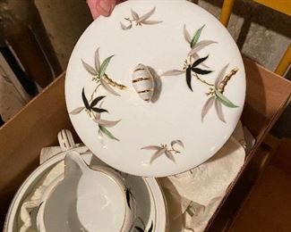 1950s Narumi Bamboo china - brought back from Japan after Korean War - large set with full service for 11, 86 pieces total