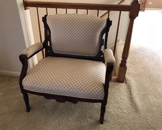 antique petite settee in Eastlake style