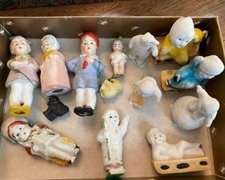 Antique snow babies & German bisque dolls
