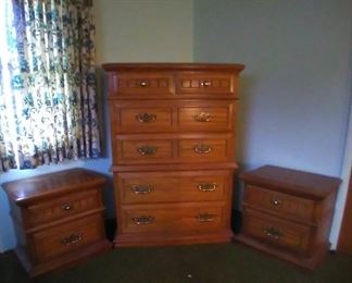 Tall Dresser with Matching Nightstands