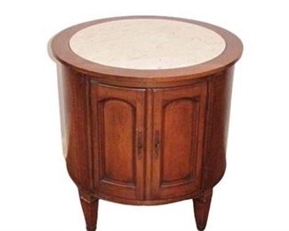 Round End Table w/ Marble Top