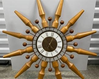 Seth Thomas Wooden Starburst Sun Clock